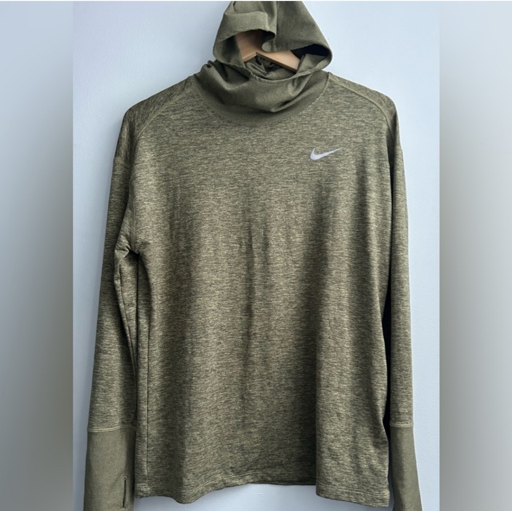 Nike Olive Green Long Sleeve Hoodie Tee